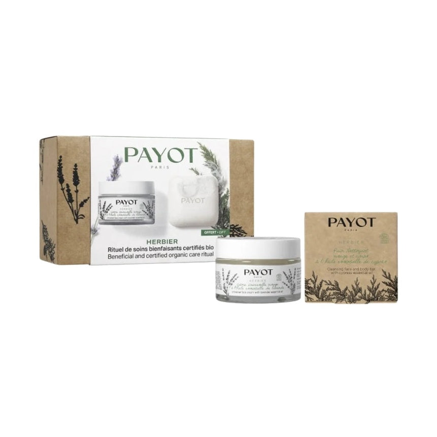 Payot Herbier Duo Organic Care Ritual Gift Set 50ml Universal Face Cream + 85g  Nourishing Body Massage Bar