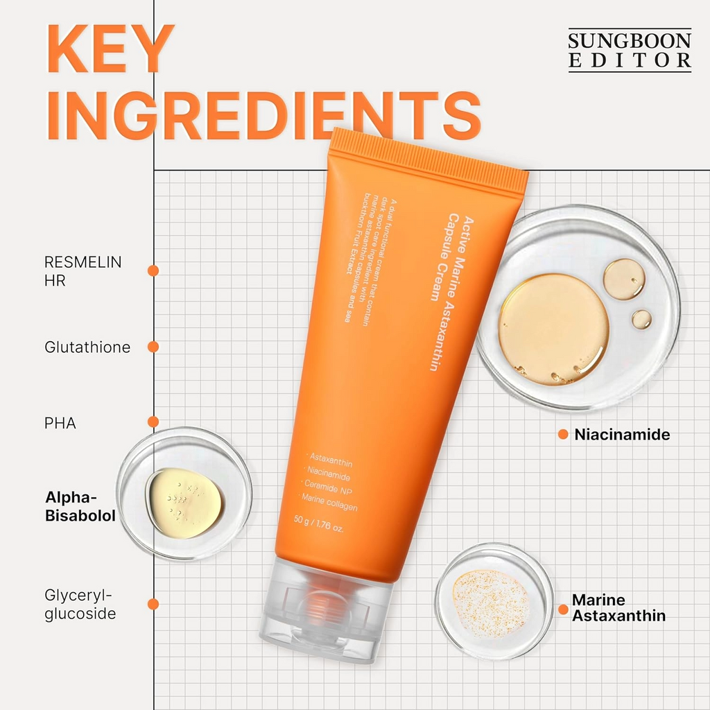 SUNGBOON EDITOR Active Marine Astaxanthin Capsule Cream 50ml - All Day Pretty Cream SUNGBOON EDITOR