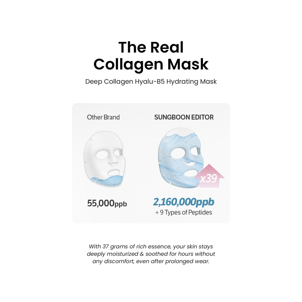 SUNGBOON EDITOR Deep Collagen Hyalu-B5 Hydrating Mask 37ml X 4ea - All Day Pretty Facial Mask SUNGBOON EDITOR