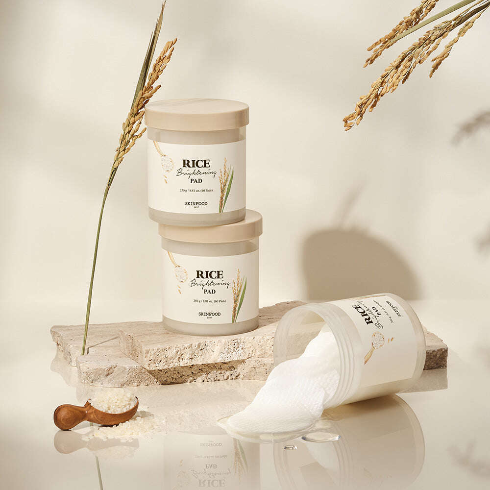 SkinFood Rice Brightening Pad 60 Pads/250g - All Day Pretty Korean Beauty skinfood