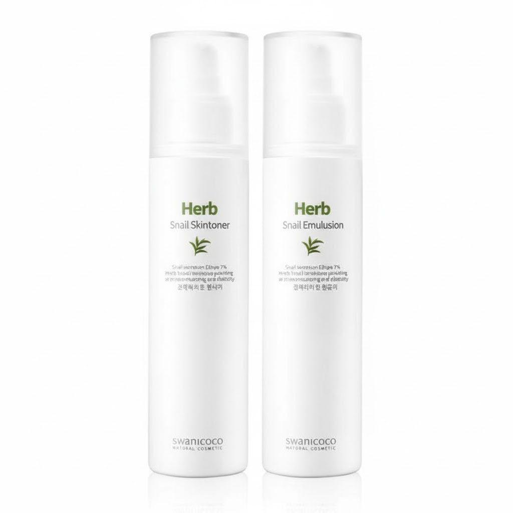 Swanicoco Herb Snail Basic Set Skin Toner + Emulsion – beauty & skincare essential for daily radiance