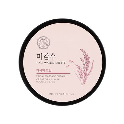 THE FACE SHOP Rice Water Bright Facial Massage Cream 200ml - All Day Pretty Cream The face shop