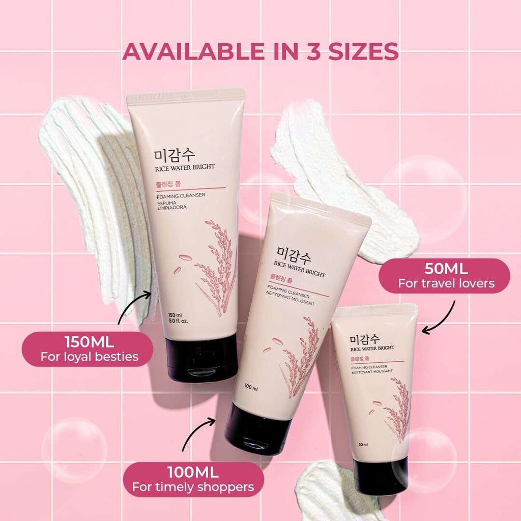 THE FACE SHOP Rice Water Bright Rice Bran Foaming Cleanser 150ml - All Day Pretty Cleansing Foam The face shop