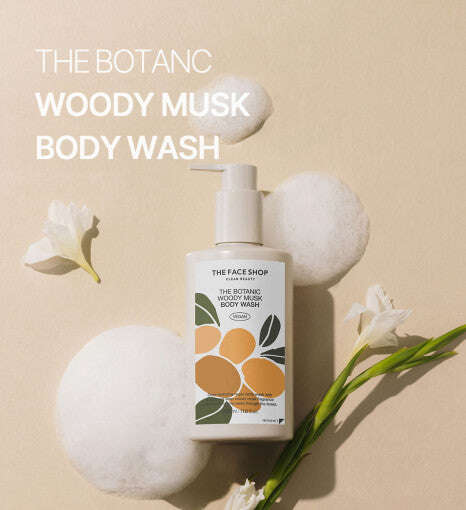 THE FACE SHOP The Botanic Woody Musk Body Wash 350ml - All Day Pretty Body Wash The face shop