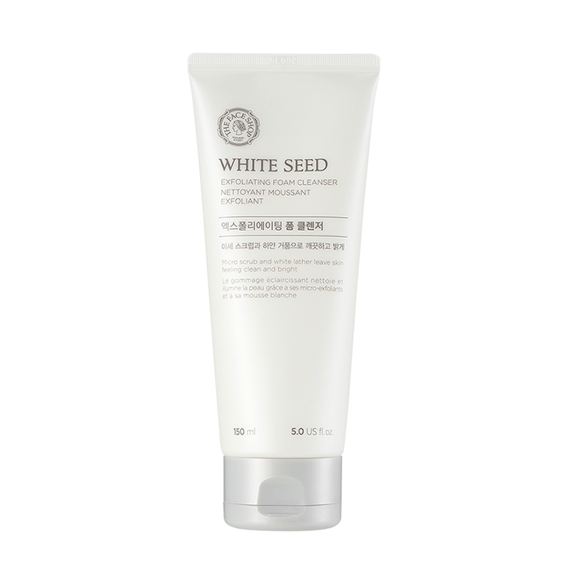 THE FACE SHOP White Seed Brightening Exfoliating Foam Cleanser 150ml - All Day Pretty Cleansing Foam The face shop