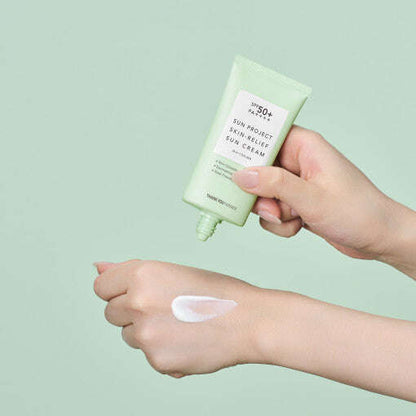 Thank You Farmer Sun Project Skin Relief Sun Cream SPF50+ PA++++ 50ml - All Day Pretty Korean Beauty Thank you farmer