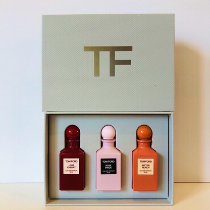 Tom Ford Private Blend Mini Decanter Gift Set 12ml Rose Prick EDP + 12ml Lost Cherry EDP + 12ml Bitter Peach EDP