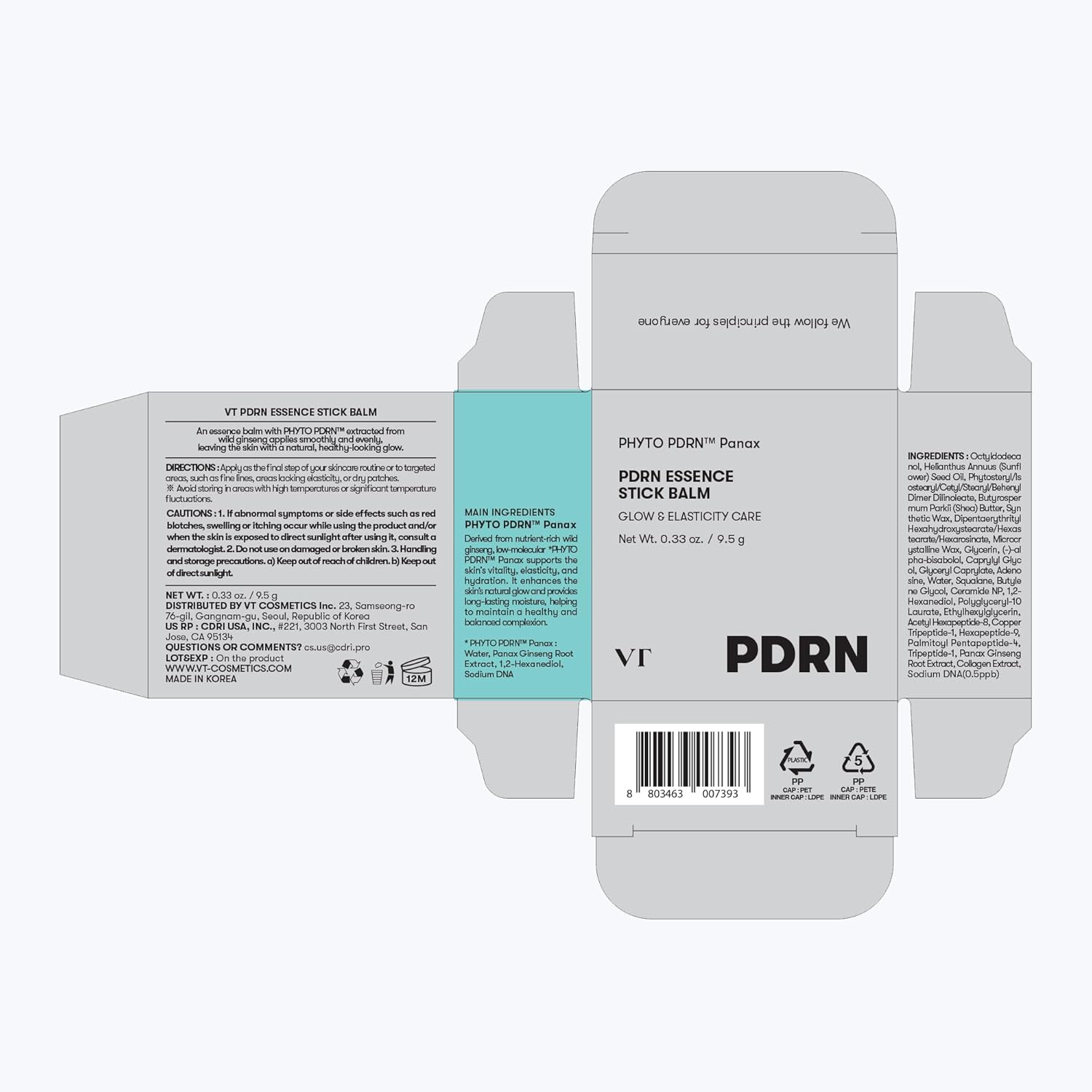 VT PDRN Essence Stick Balm 9.5g - All Day Pretty multi balm VT Cosmetics