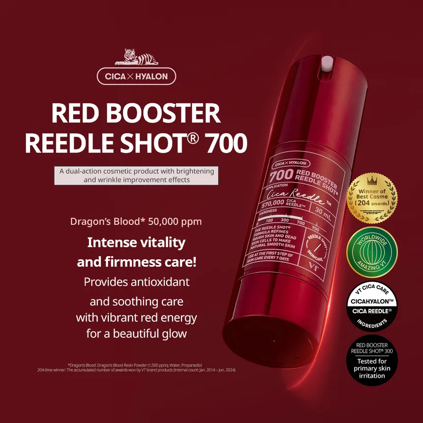 VT Red Booster Reedle Shot 700 30ml - All Day Pretty Ampoule VT Cosmetics