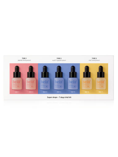 belif Super Drops 7 Days Trial Kit 6ml*7ea - All Day Pretty Korean Beauty belif