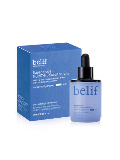 belif Super Drops Multi7-Hyaluron Serum 30ml - All Day Pretty Korean Beauty belif
