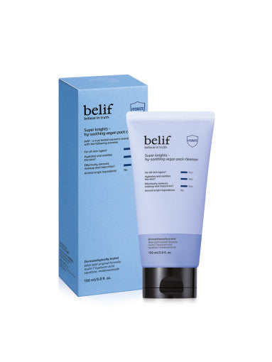 belif Super Knights Hy-soothing Vegan Pack Cleanser 150ml - All Day Pretty Korean Beauty belif