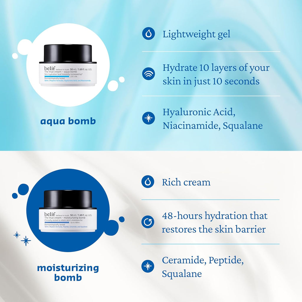 belif The True cream Aqua Bomb 50ml - All Day Pretty Korean Beauty belif