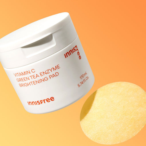 innisfree Vitamin C Green Tea Enzyme Brightening Pad 170ml (60 Pads) - All Day Pretty Toner Pad innisfree