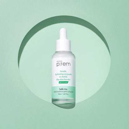 make p:rem Safe Me. Relief Moisture Green Ampoule 50ml - All Day Pretty Korean Beauty make prem