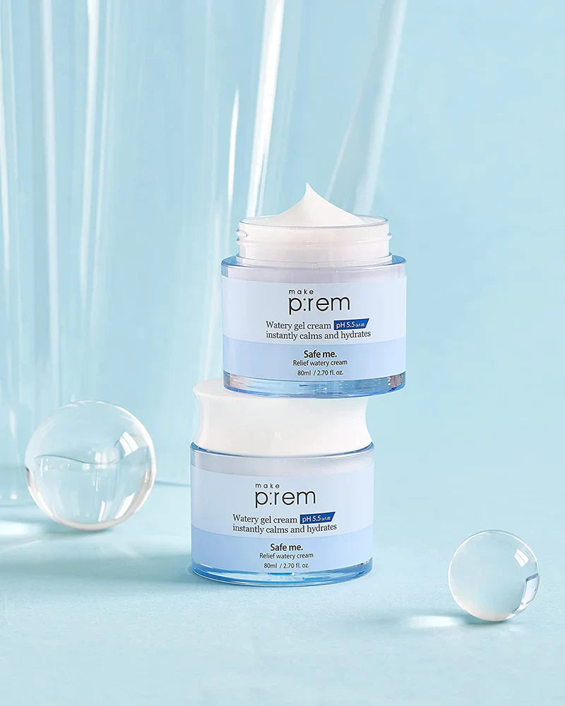 make p:rem Safe Me. Relief Watery Cream 80ml - All Day Pretty Korean Beauty make prem