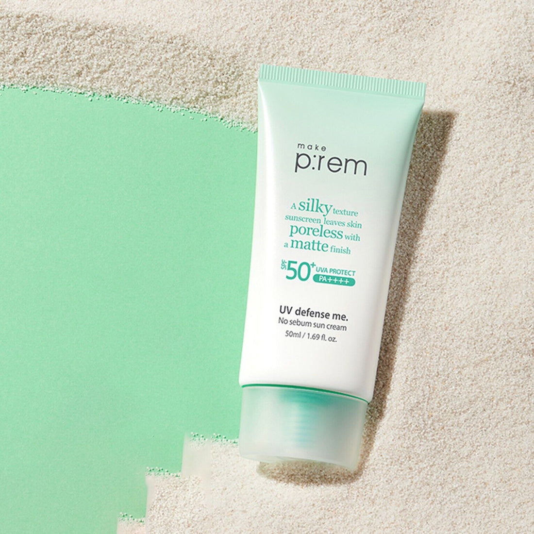 make p:rem UV Defense Me. No Sebum Sun Cream SPF50+ PA++++ 50ml - All Day Pretty Sun Cream make prem