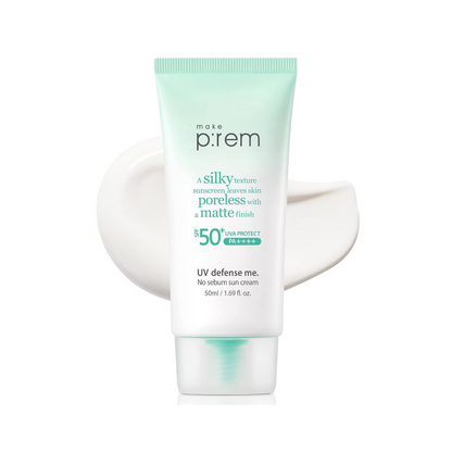 make p:rem UV Defense Me. No Sebum Sun Cream SPF50+ PA++++ 50ml - All Day Pretty Sun Cream make prem