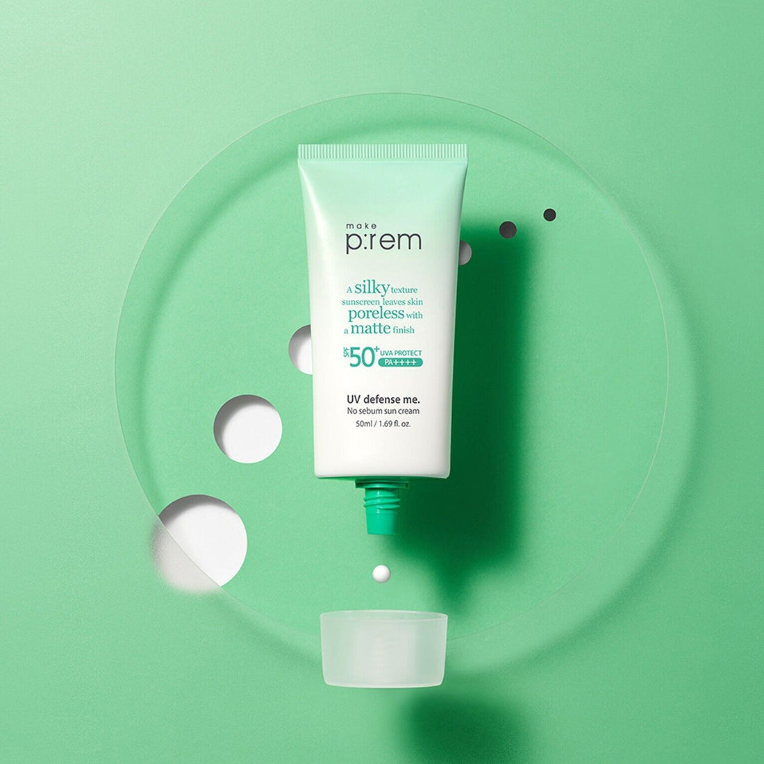 make p:rem UV Defense Me. No Sebum Sun Cream SPF50+ PA++++ 50ml - All Day Pretty Sun Cream make prem
