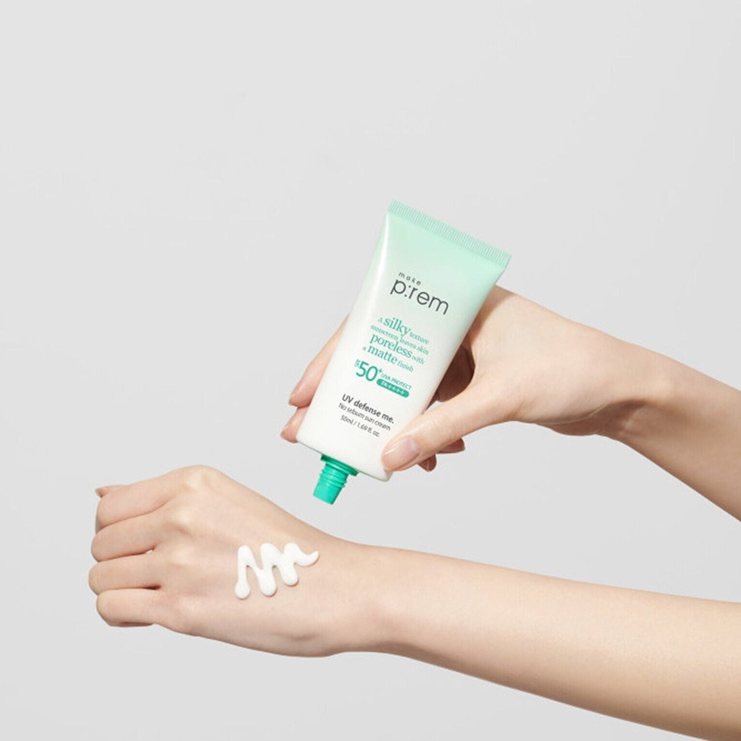make p:rem UV Defense Me. No Sebum Sun Cream SPF50+ PA++++ 50ml - All Day Pretty Sun Cream make prem