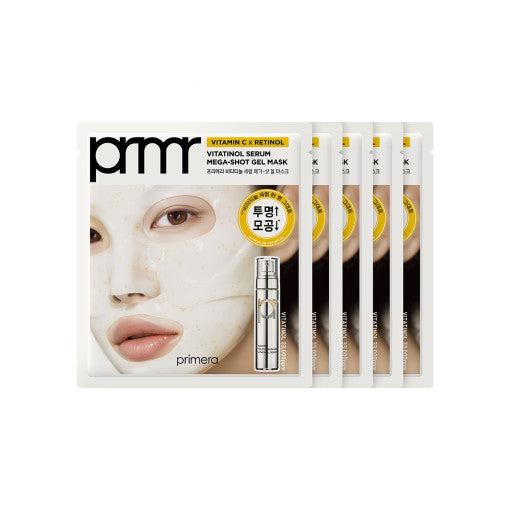 primera Vitatinol Serum Mega-Shot Gel Mask Sheet 34g X 5ea - All Day Pretty Facial Mask primera