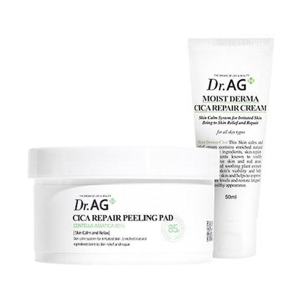 Dr.Ag+ Cica Repair Peeling Pad 40P + Moist Derma Cica Repair Cream 50Ml Set – beauty &amp; skincare essential for daily radiance