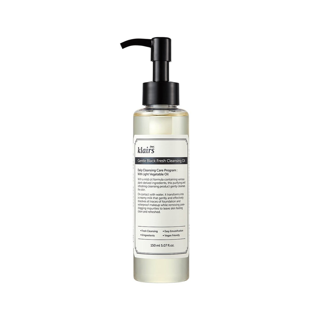 Klairs Gentle Black Fresh Cleansing Oil 150Ml – beauty &amp; skincare essential for daily radiance