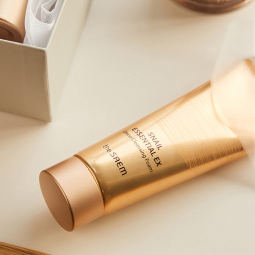 The Saem Snail Essential Ex Deep Cleansing Foam 150g - All Day Pretty Korean Beauty The saem