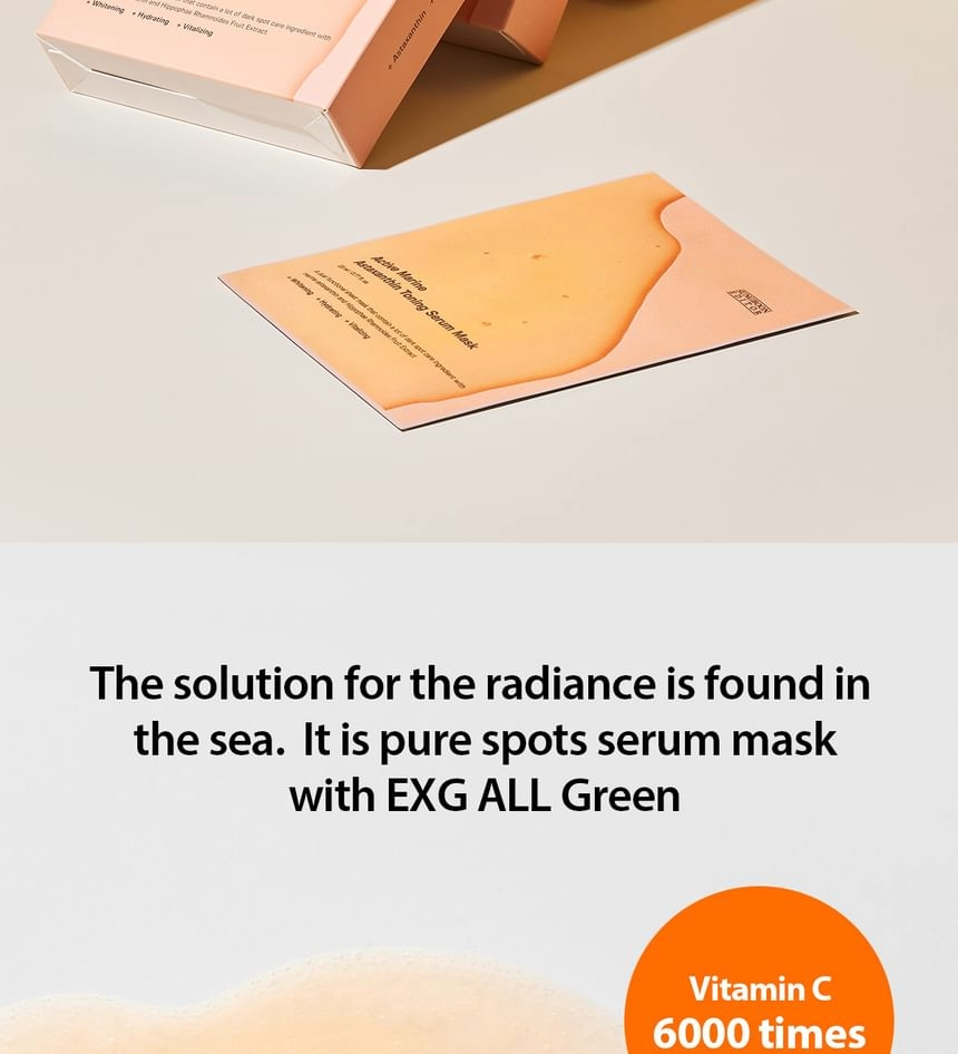 SUNGBOON EDITOR Active Marine Astaxanthin Toning Serum Mask 23ml X 10ea