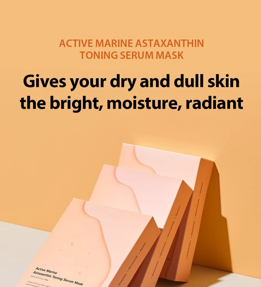 SUNGBOON EDITOR Active Marine Astaxanthin Toning Serum Mask 23ml X 10ea